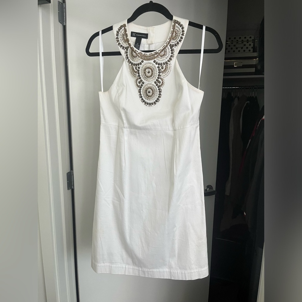 White INC dress with embellishments